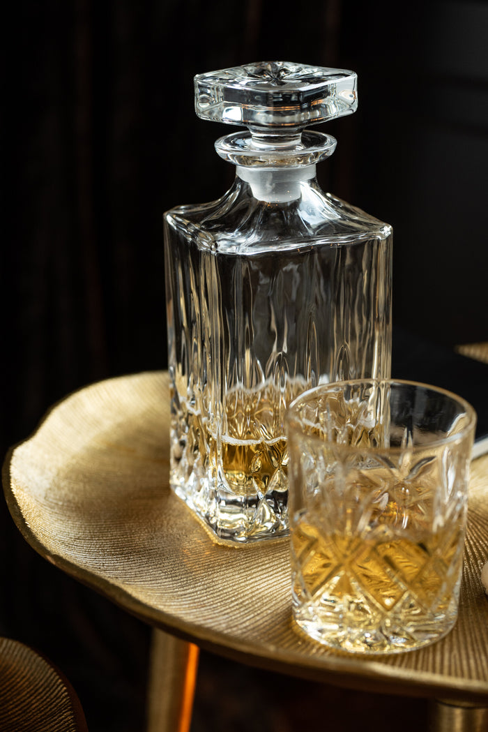 J-Line karaf + stop Geslepen - decanteerkaraf - glas - transparant