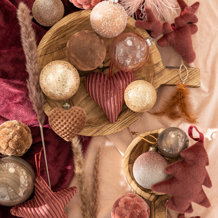 J-Line hanger Pluim + Steen - veren - donkerzalm - 3 stuks