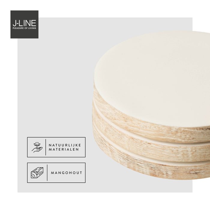 J-Line onderzetter Mango  - kunststof - grijs - 4 stuks