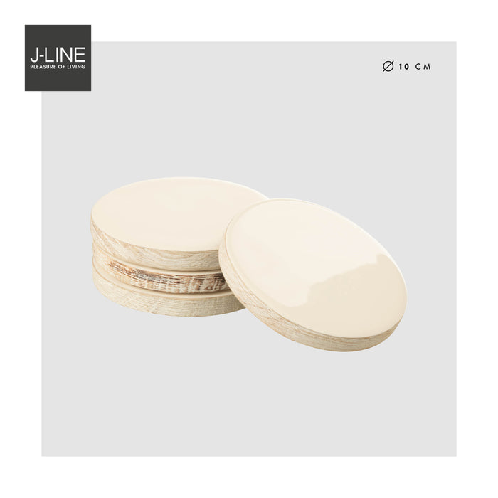 J-Line onderzetter Mango  - kunststof - grijs - 4 stuks