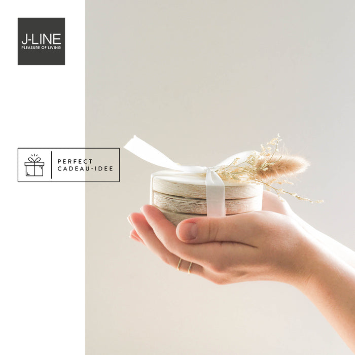 J-Line onderzetter Mango  - kunststof - grijs - 4 stuks