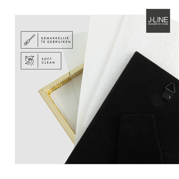 J-Line Fotolijst – Moderne Fotokader - Metaal – 10x15 cm – Goud
