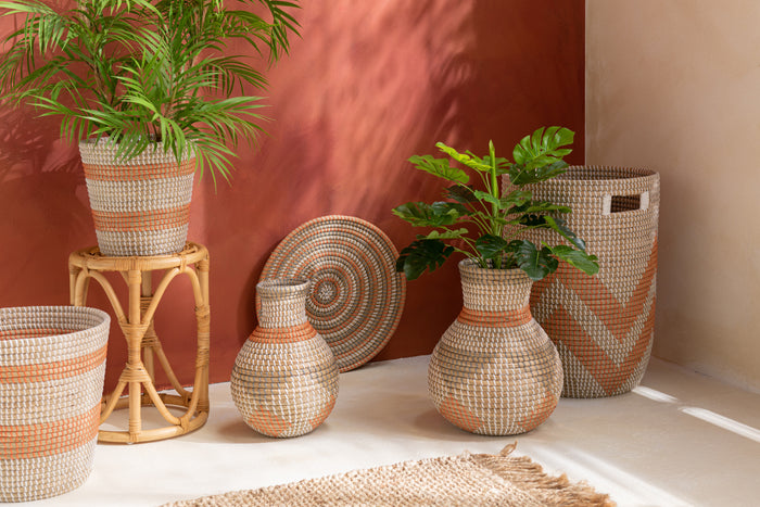 J-Line Vaas Driehoeken Zeegras Mix Large