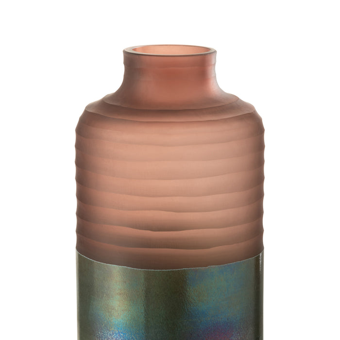 J-Line Vaas Mat|Blinkend Glas Roze Medium