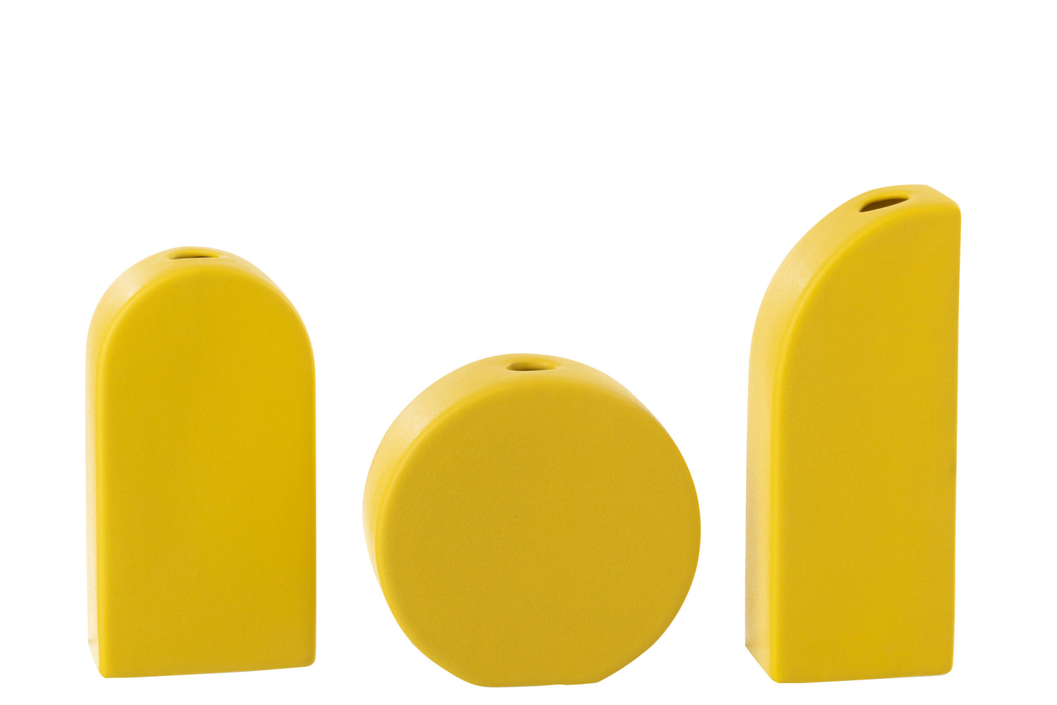 J-Line Set 3 Vaas Mykonos Porselein Oker