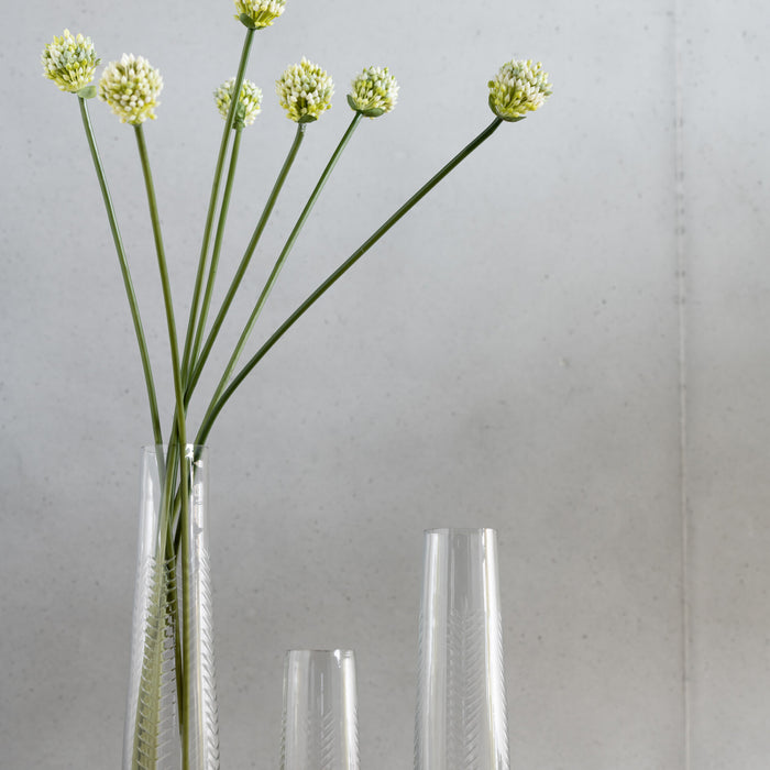 J-Line Vaas Bladeren Glas Transparant Large