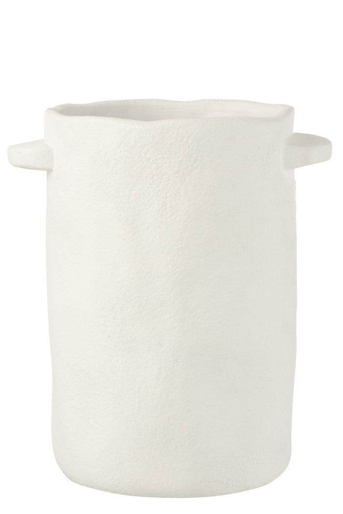 J-Line bloempot Lang Hangend Gustave - cement - wit - 29.5 cm hoog