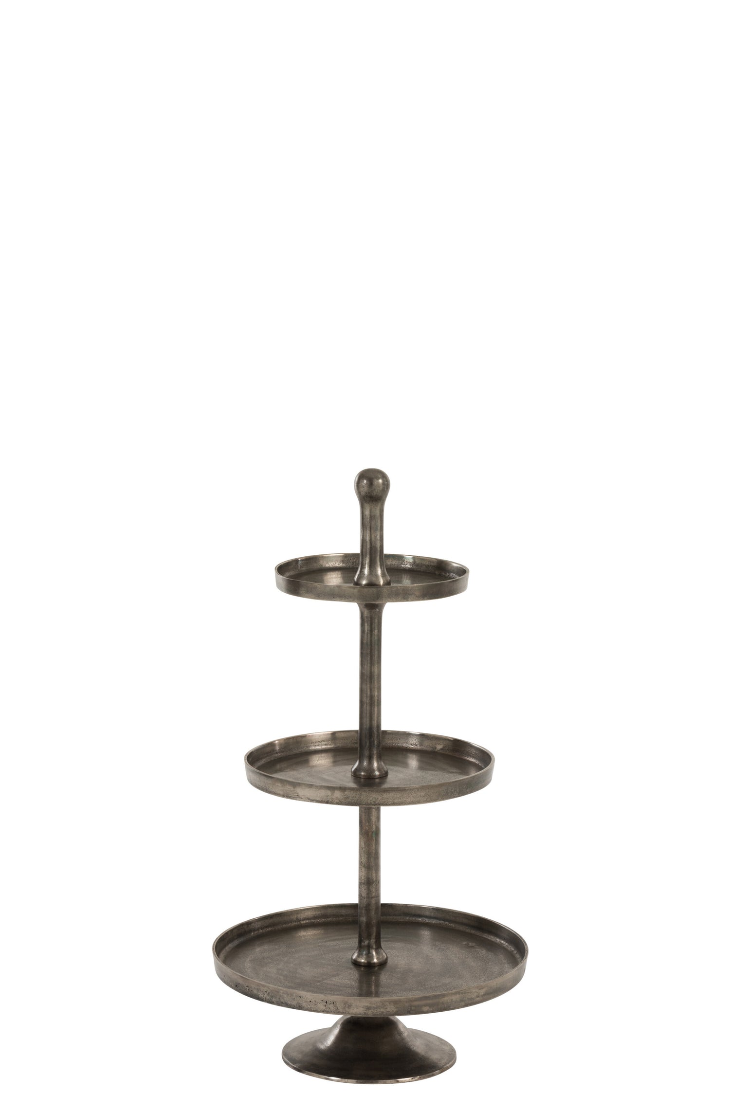 J-Line plateau 3 Niveaus Op Voet - dienblad - metaal - grijs