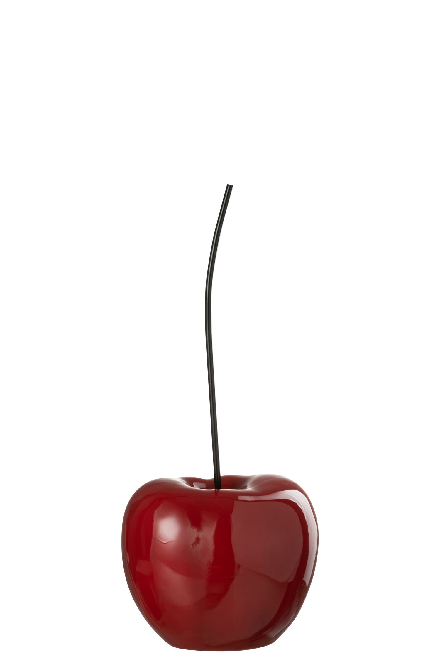 J-Line decoratie Kers - polyresin - blinkend rood - small