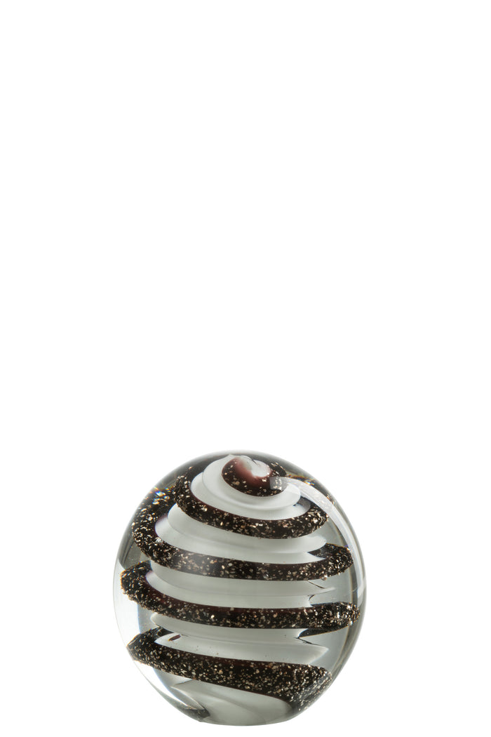 J-Line presse-papier Golf - glas - zwart|wit - large