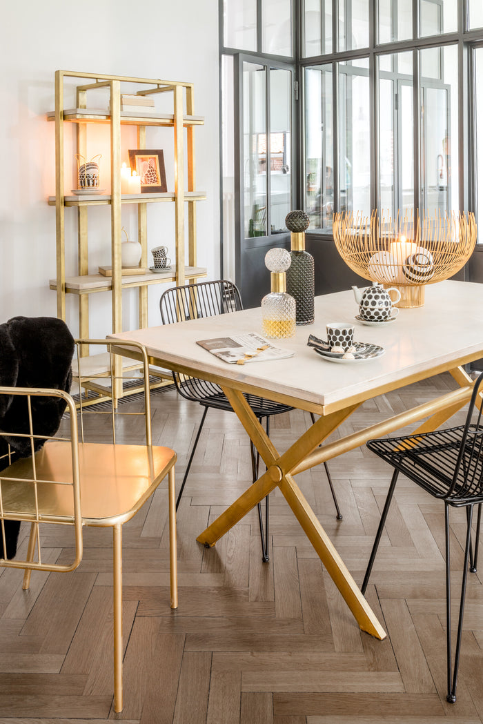 J-Line decoratie fles + stop Relief - glas - transparant - small