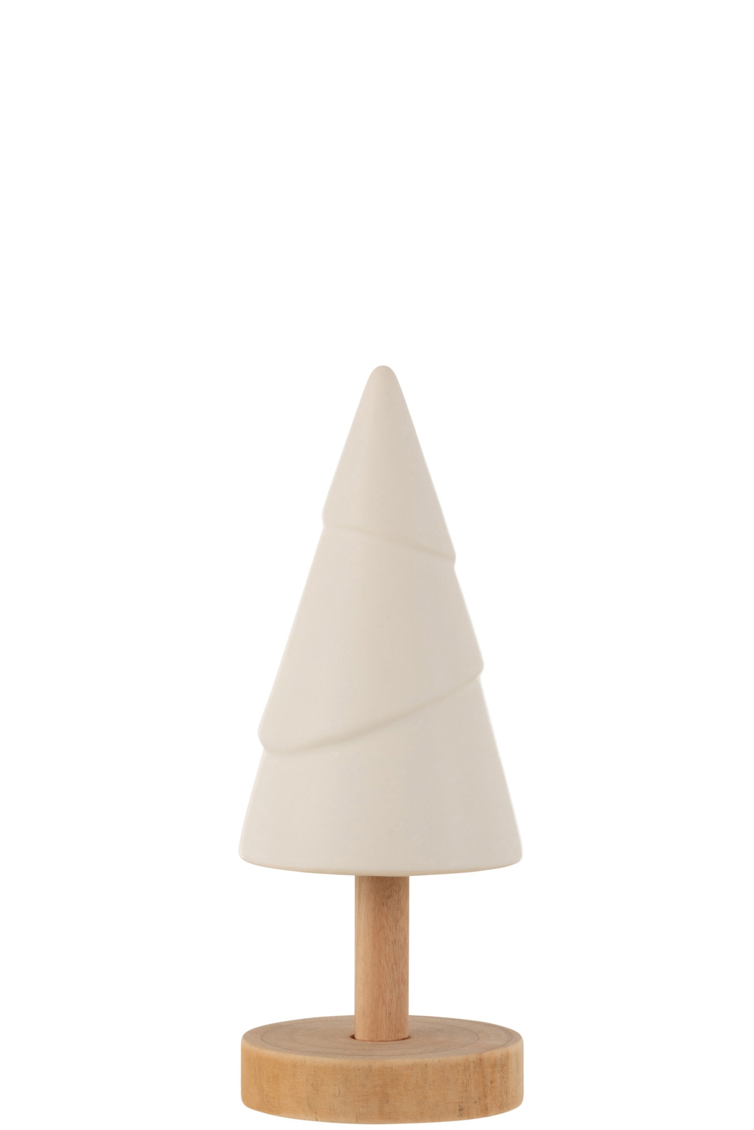 J-Line Kerstboom - hout|keramiek - wit|naturel - small
