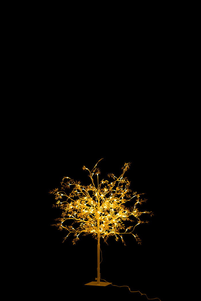 J-Line boom Blaadjes - metaal - goud - medium - LED