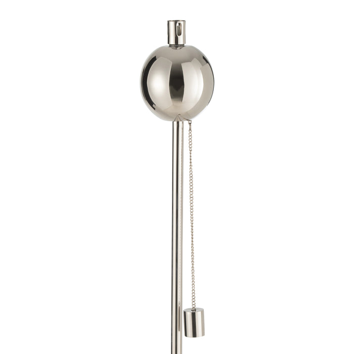 J-Line tuinfakkel Bol - staal - zilver - 2 stuks