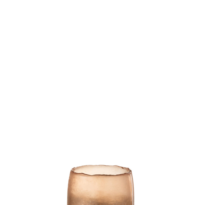 J-Line kaarshouder - theelichthouder Antiek - glas - goud - small