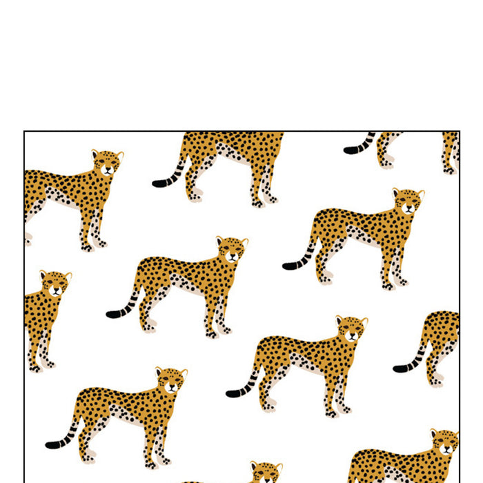J-Line servet Luipaard - papier - naturel - large - 9 pakken van 20