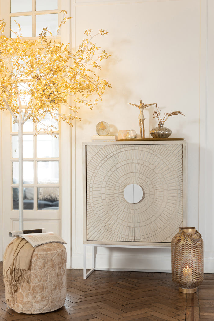 J-Line Boom Blaadjes Gli+Led Metaal Goud Extra Large