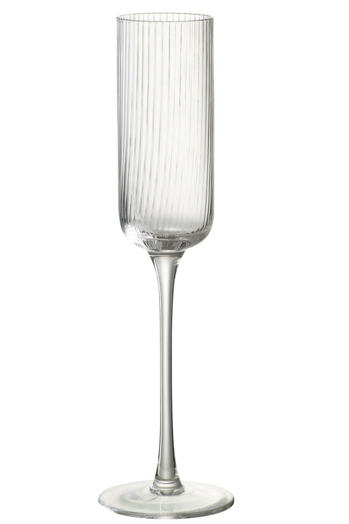 J-Line glas champagne Louise - glas - transparant - 6 stuks