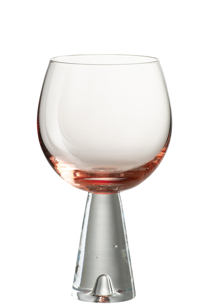 J-Line wijnglas Daen - glas - oranje - 4 stuks