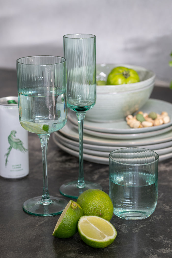 J-Line wijnglas Ralp - glas - groen - 6 stuks