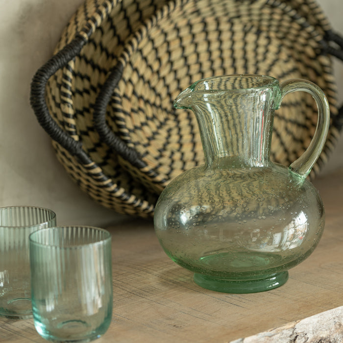 J-Line glas Kyle - glas  - transparant|groen - 6 stuks