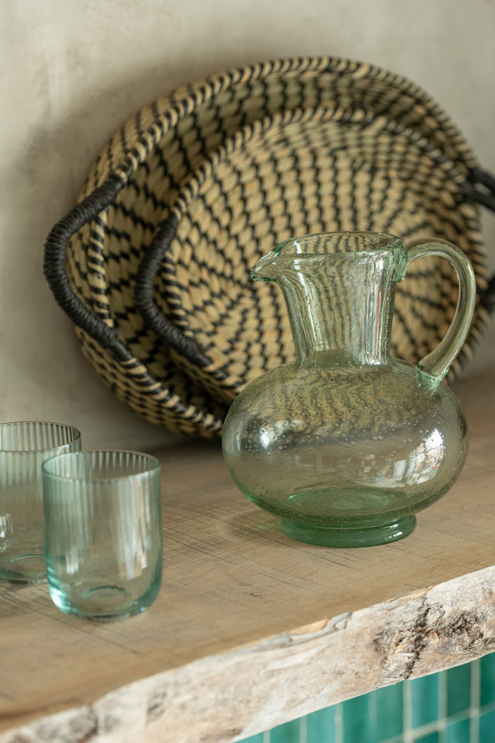 J-Line glas Kyle - glas  - transparant|groen - 6 stuks