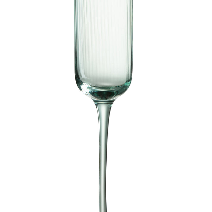 J-Line glas champagne Louise - glas - groen - 6 stuks