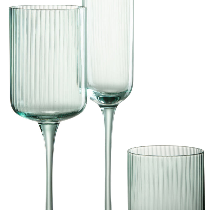 J-Line glas champagne Louise - glas - groen - 6 stuks