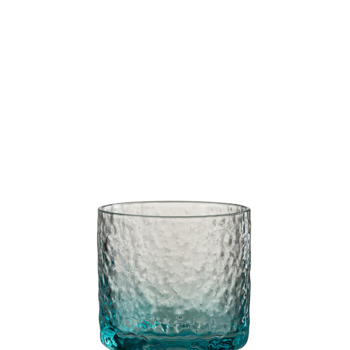 J-Line glas Oneffen - likeurglas - transparant|blauw - 6 stuks