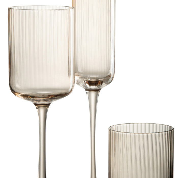 J-Line glas champagne Louise - glas - oranje - 6 stuks