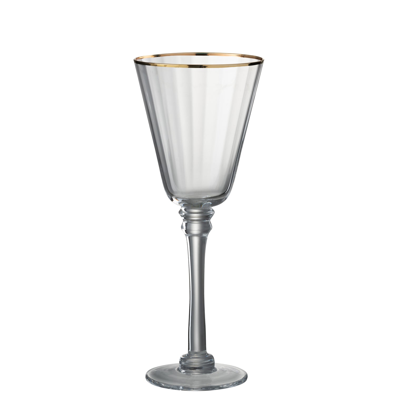 J-Line wijnglas Rand - rode wijn - glas - transparant|goud - 6 stuks