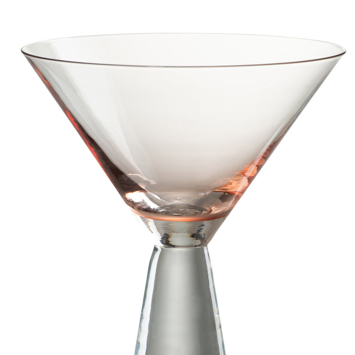 J-Line glas cocktail Lewis - glas - oranje - 4 stuks