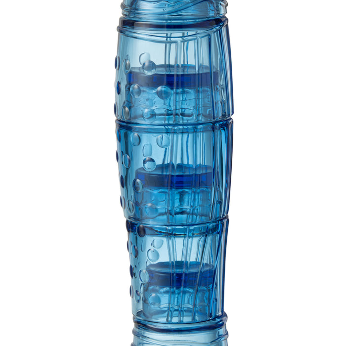 J-Line beker Vis - glas  - transparant & hoogblauw - woonaccessoires
