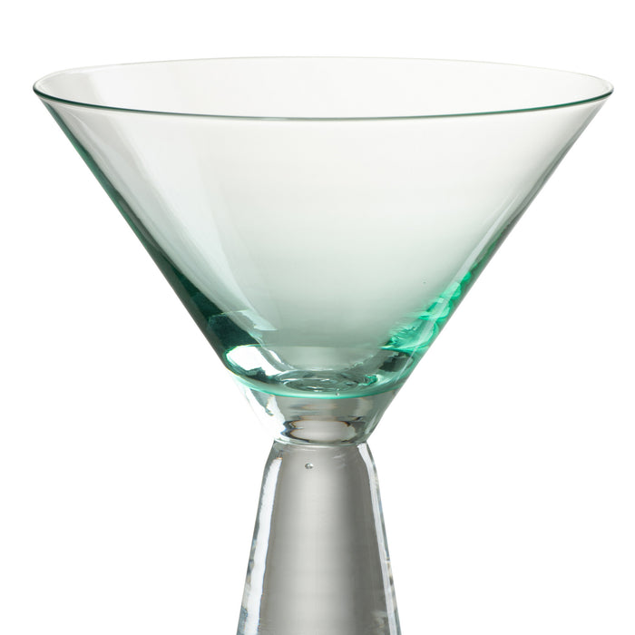 J-Line glas cocktail Lewis - glas - azuur - 4 stuks