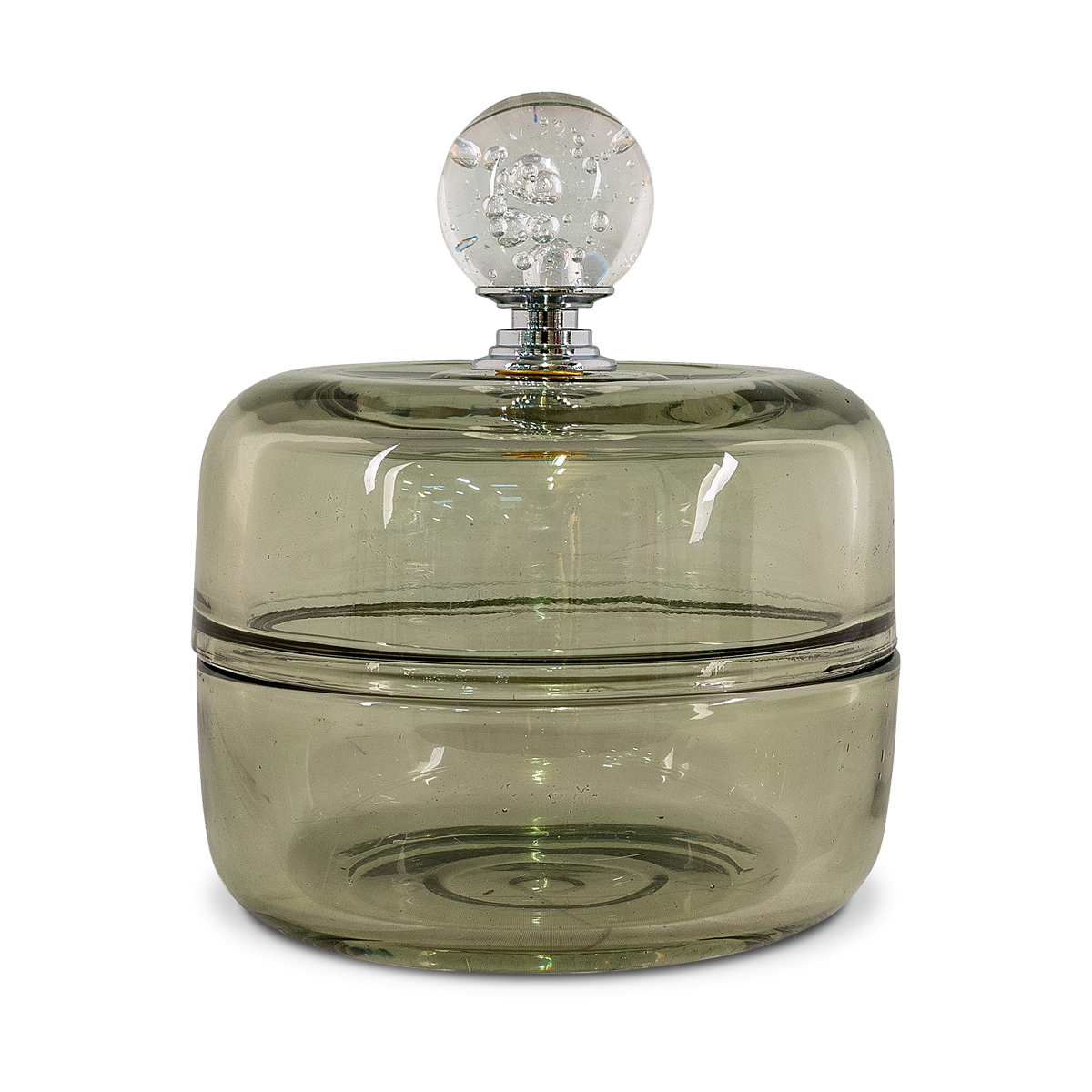 Artichok Jenny glazen bonbonniére groen - Ø9,5 x 11 cm