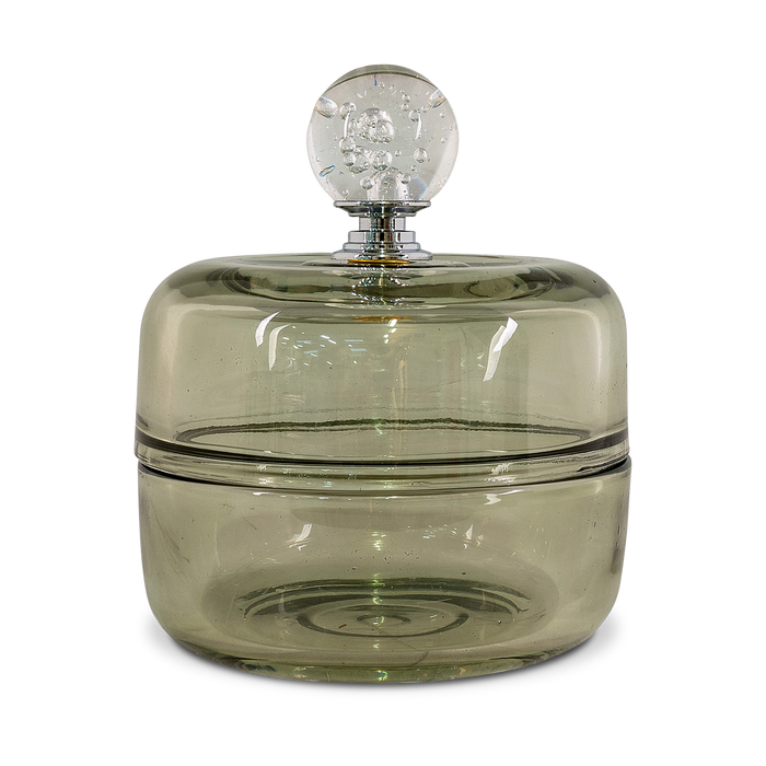 Artichok Jenny glazen bonbonniére groen - Ø9,5 x 11 cm