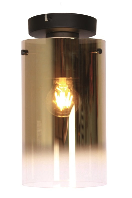 Freelight Plafondlamp Ventotto Zwart & Gold Glas 15cm Ø