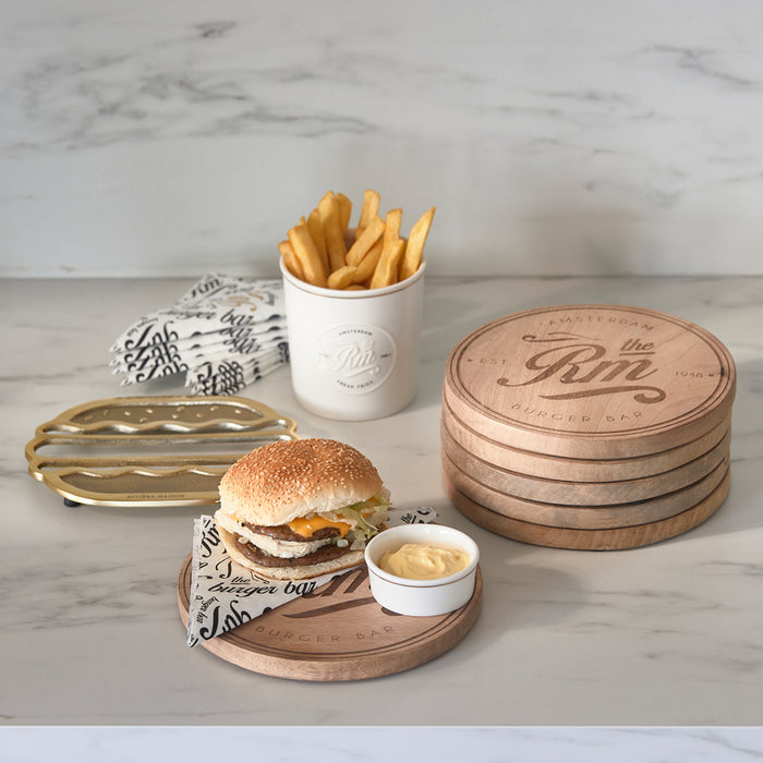 Riviera Maison onderzetter - pannen, Hamburger - Classic burger - Goud