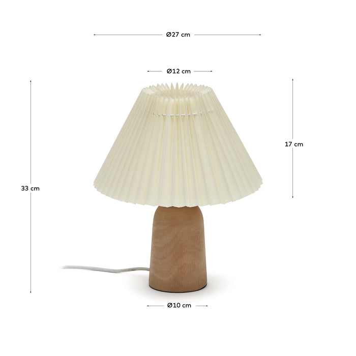 Kave Home - Benicarlo tafellamp in hout met een natuurlijke, beige