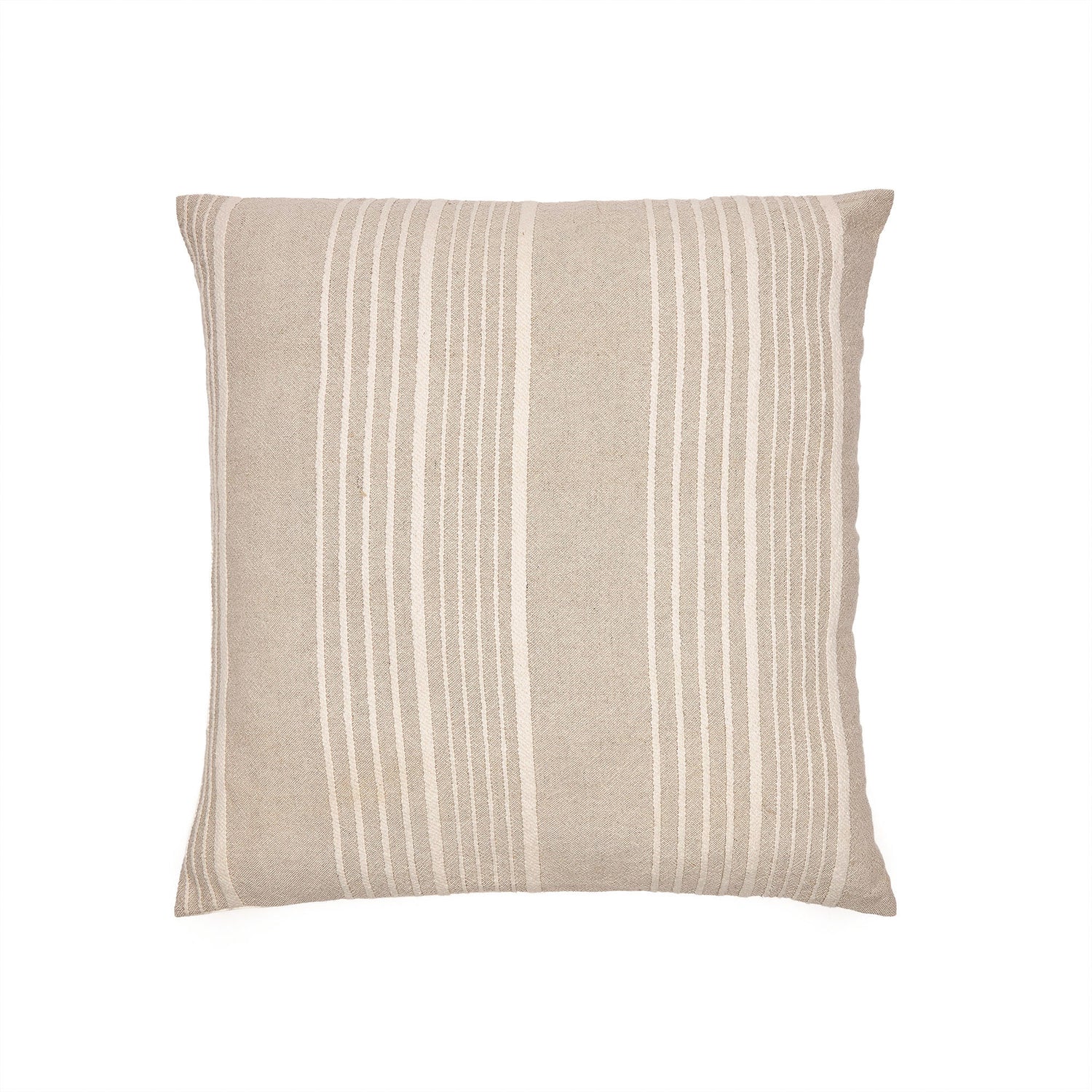 Kave Home - Beige linnen en katoenen Montras kussenhoes met reliëf