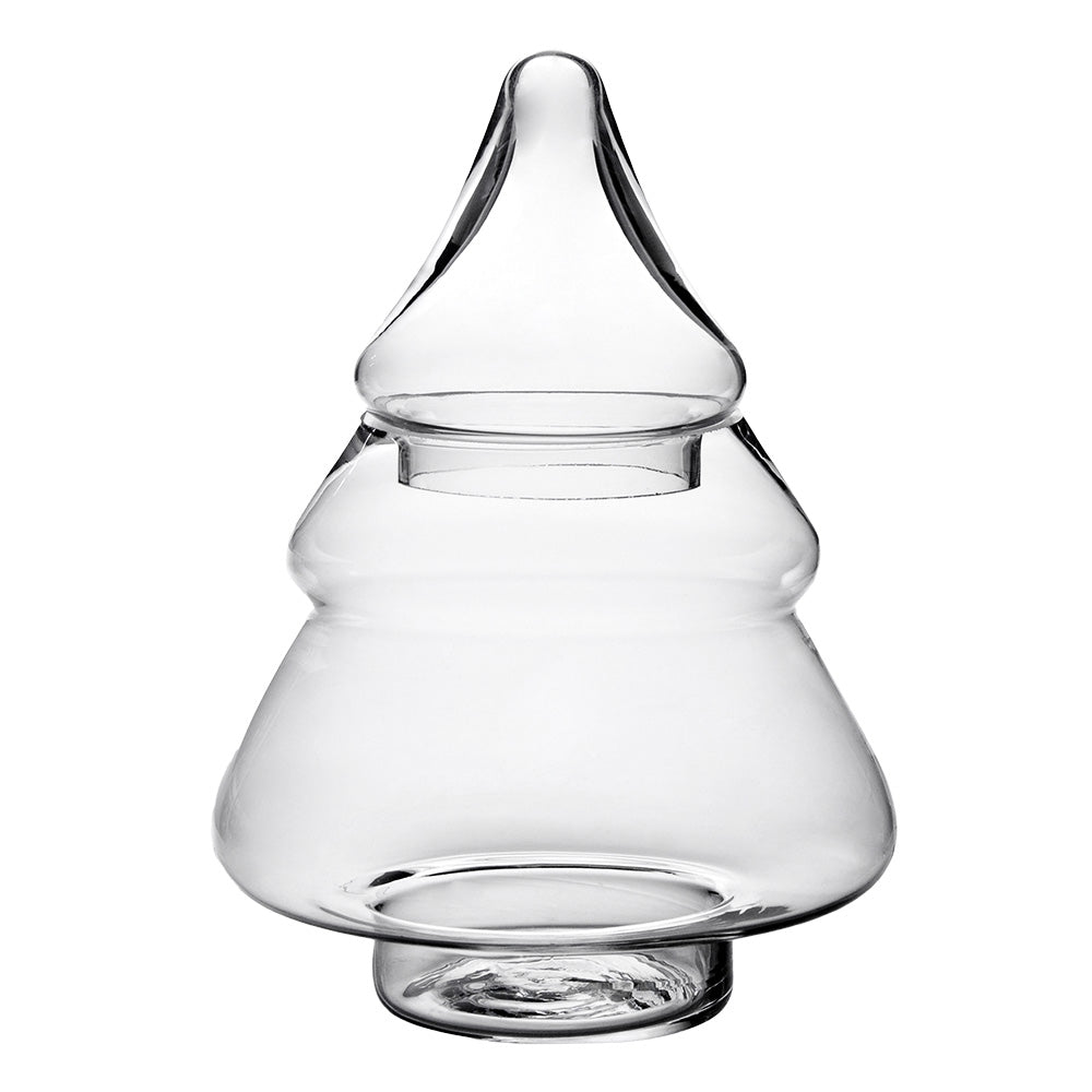 Clayre & Eef Voorraadpot Deksel Kerstboom Ø 13x29 cm Glas