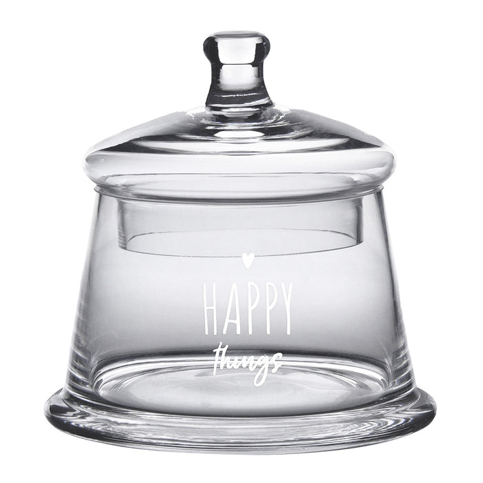 Clayre & Eef Voorraadpot Deksel Ø 12x13 cm Glas Hart