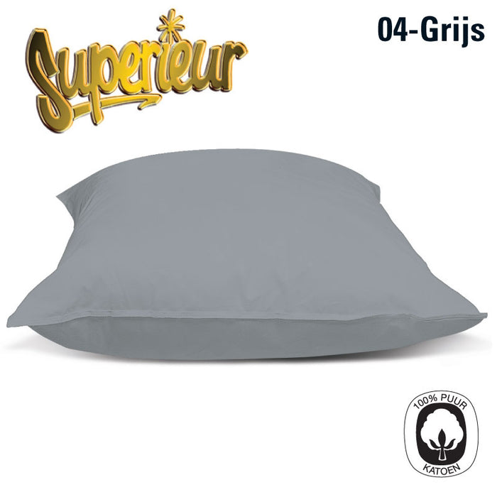 Superieur 100% Percaline katoen|Set van 2|Grijze Kussensloop 60x70cm