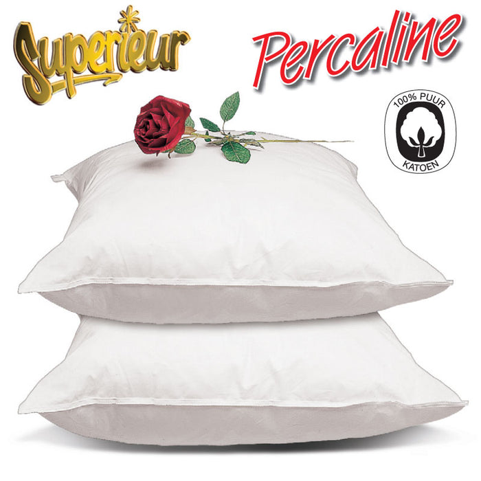 Superieur 100% Percaline katoen|Set van 2|Witte Kussensloop 60x70cm
