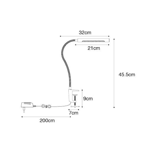 QAZQA Klem bureaulamp messing incl. LED met touch dimmer - Lionard