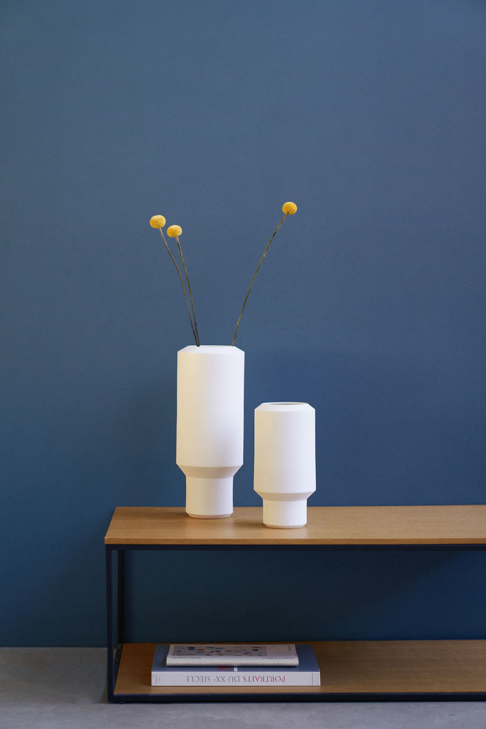 Kave Home - Estartit grote keramische vaas in wit, 39 cm