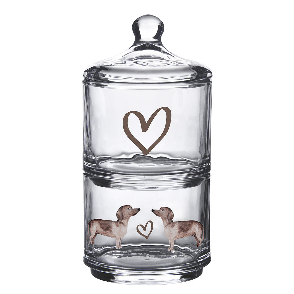 Clayre & Eef Voorraadpot Deksel Ø 10x21 cm Glas Teckel