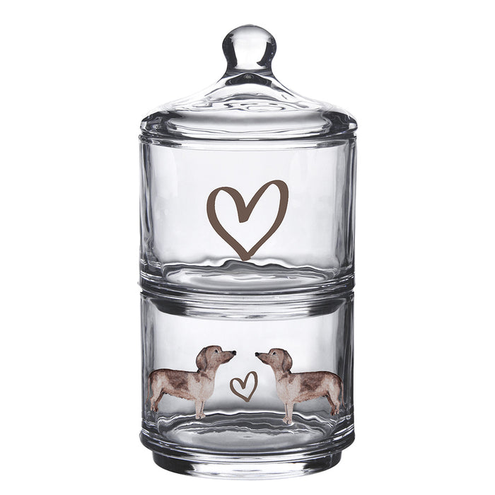 Clayre & Eef Voorraadpot Deksel Ø 10x21 cm Glas Teckel