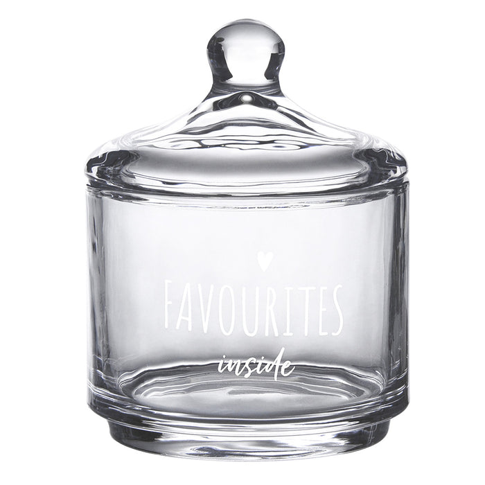 Clayre & Eef Voorraadpot Deksel  Ø 10x13 cm Glas Rond Hart Favourites