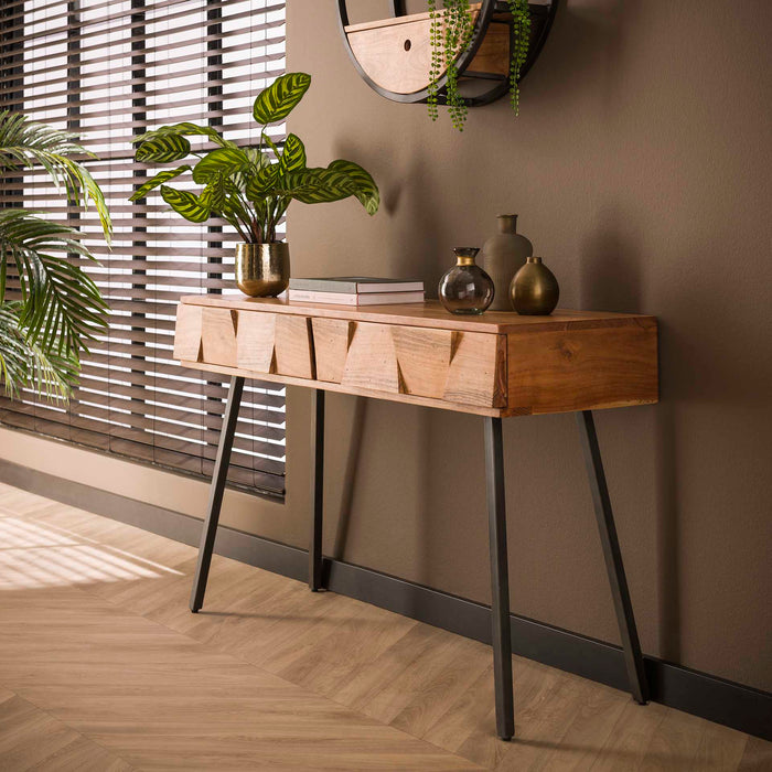 by fonQ  Demi Sidetable met 2 Lades - Acaciahout